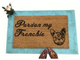 Pardon My Frenchie French Bulldog doormat with cute bulldog design
