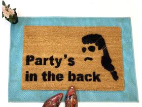 Party's in the back™ funny MULLET doormat