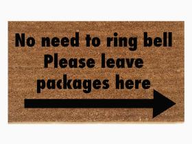 no need to ring bell please Leave packages here funny doormat amazon ups