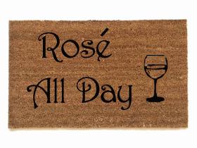 Rose All Day™ wine lovers doormat with vibrant rose-themed design