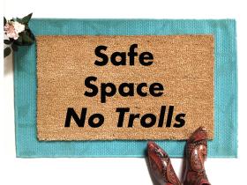 Safe Space NO TROLLS coir doormat