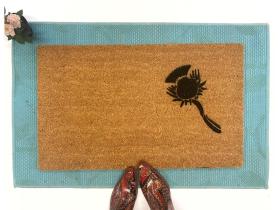Scottish Fáilte and thistle doormat St Patricks day decor