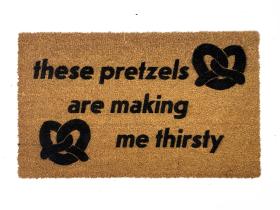 These Pretzels are making me thirsty! funny seinfeld quote doormat