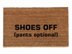 Shoes off (pants optional) coconut coir doormat