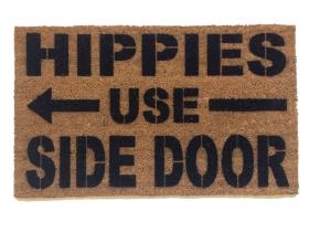 Hippies use side door coir outside doormat