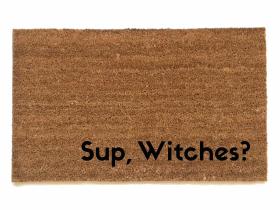 sup witches halloween coir outside doormat