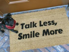 Hamilton Talk Less Smile More doormat aaron burr quote lin manuel