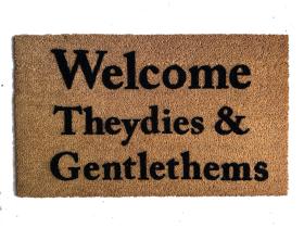 Welcome Theydies & Gentlethem LGBTQIA Pronouns Gay Pride doormat funny Door Mat