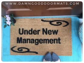 Under new management, housewarming doormat