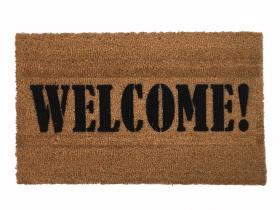 `outdoor coir doormat reading welcome!