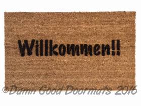German door mat Willkommen-  welcome in