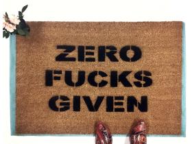 Zero fucks given doormat funny rude