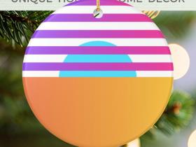 Desert Sunset Christmas Ceramic Ornament