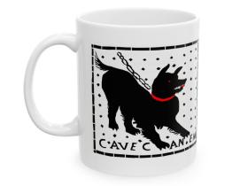 Cave Canem Pompeii Mosaic Dog Silhouette Mug