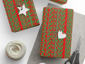 FDT Fuck Donald Trump Pattern Wrapping Paper | Green on Red Gift Wrap