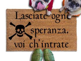 Lasciate Ogni Speranza Doormat | Italian Dante's Inferno Skull & Bones