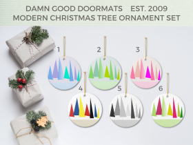 Abstract Pine Trees Ornament