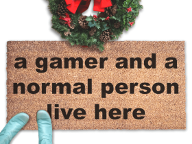 Gamer and a normal person live here, funny nerd doormat