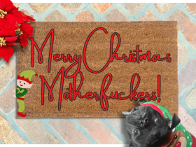 Merry Christmas Motherfuckers! Elf rude funny doormat