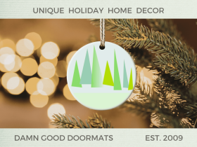 Green Scandinavian Pine Trees Ornament