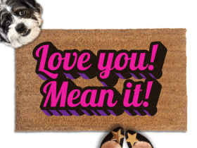 Love you! Mean it! Valentine's Gift damn good doormat
