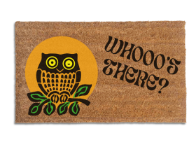 OWL Whooo's There full moon doormat