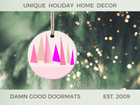 Pink Scandinavian Pine Trees Ornament