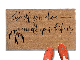 Q Tip Kick off your shoes doormat | Hip Hop Quote | Damn Good Doormats